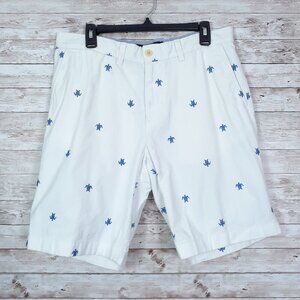 Tommy Hilfiger Mens Shorts 34 Classic Fit Turtles White Blue 244A